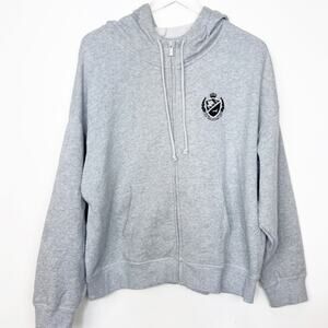 Victoria's Secret PINK Ivy Fleece Campus Full Zip Hoodie Sweatshirt Jacket L